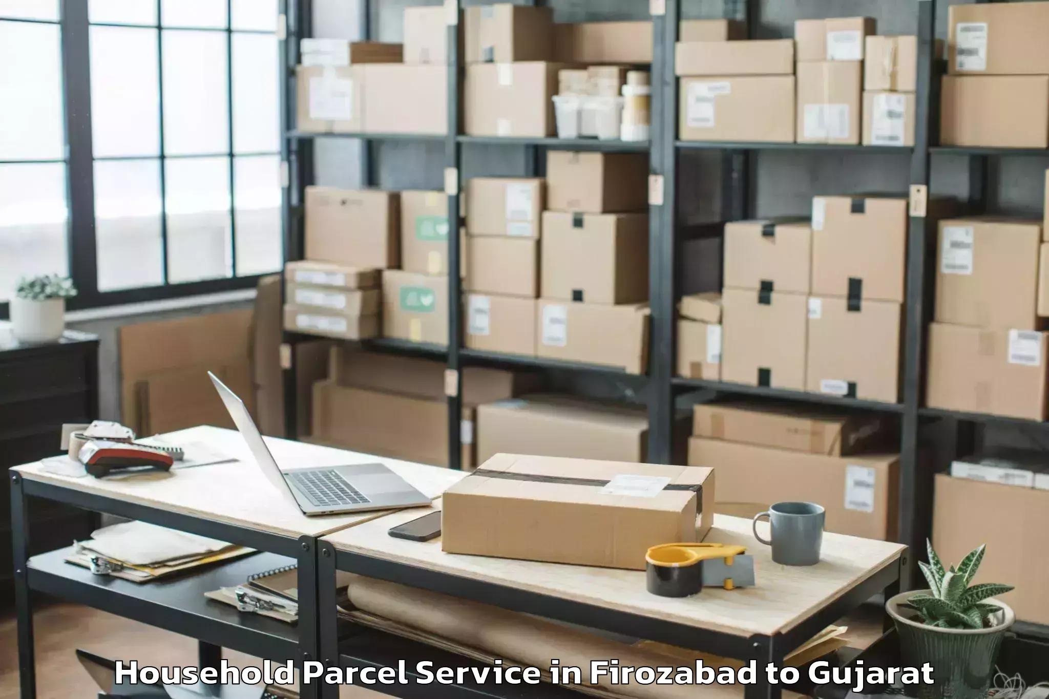 Quality Firozabad to Childrens University Gandhinag Household Parcel